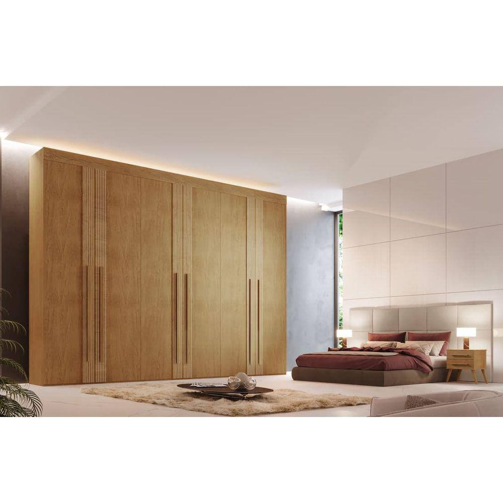 Guarda Roupa Casal 6 Portas 100% MDF - Lucca Premium-Naturale - Móveis Rufato