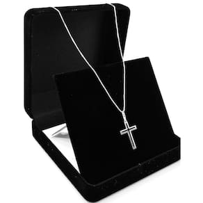 Corrente Cordão Prata 925 Masculina 70cm Pingente Crucifixo