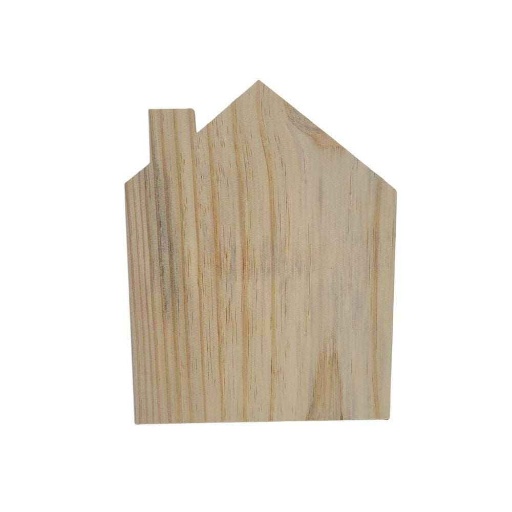 Casa com Chaminé em Pinus 20x26- Jeito Próprio Artesanato
