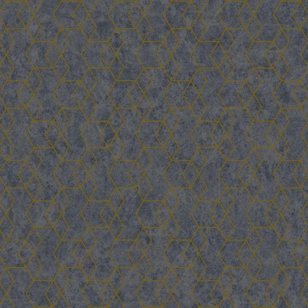 Papel de Parede Essencial Geométrico Cinza e Dourado ESS1022