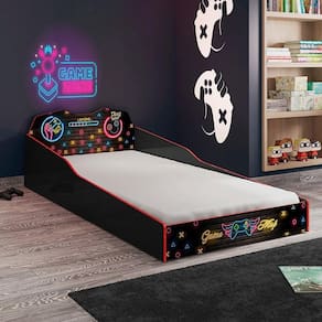 Cama Infantil com Laterais de Proteção Gamer Pura Magia Preto