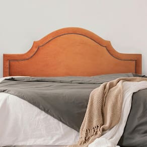 Cabeceira Casal Estofada para Cama Box Provençal Luxo com Tachas 140x60cm Terracota/Fumê