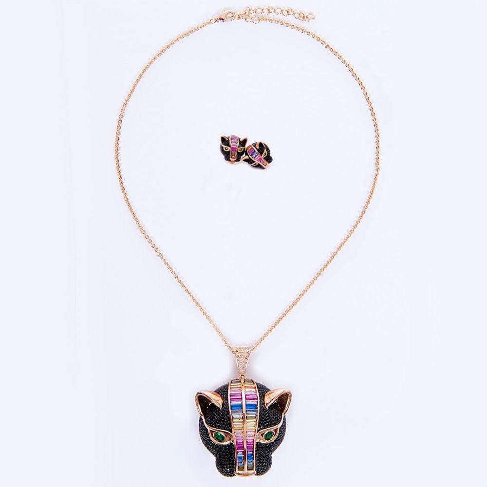 Conjunto Semijóia Tigre Cravejado