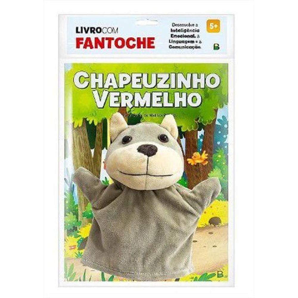 Livro Brinquedo Ilustrado Fantoche Chapéuzinho Vm Lobo