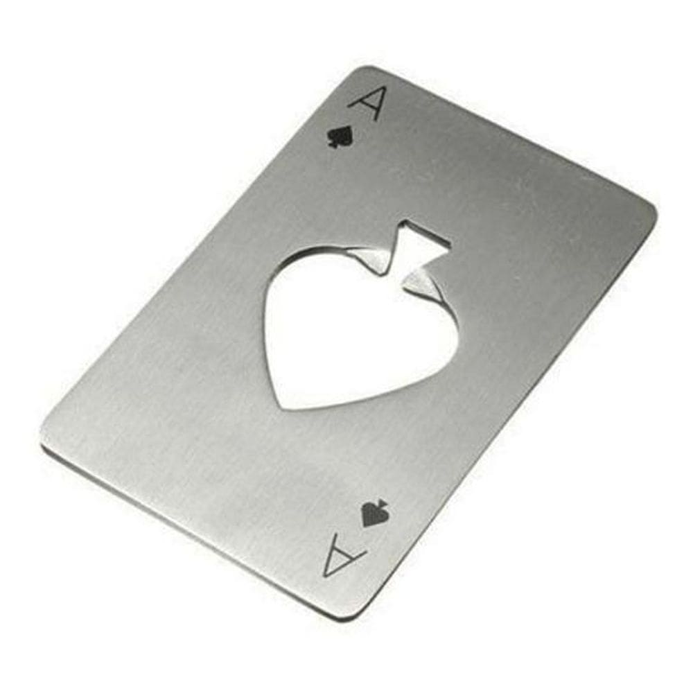 Abridor De Garrafa Formato Carta De Baralho Aço Inox