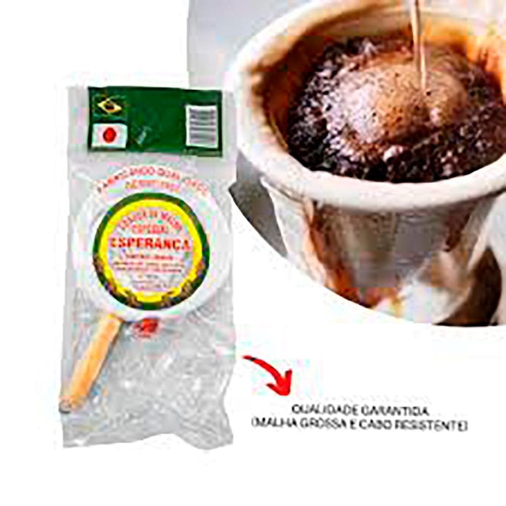 Kit 5 Coadores De Malha Para Café Cabo De Madeira Grande