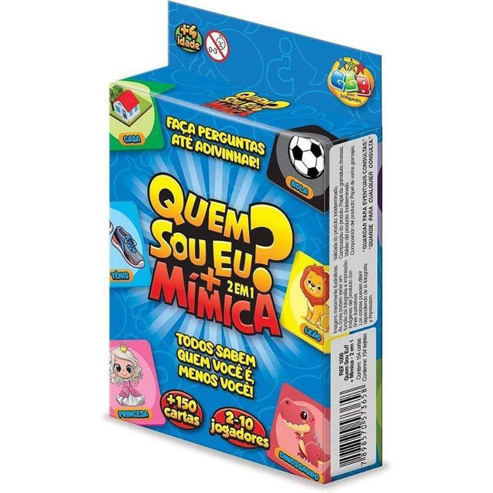 Jogo De Cartas Quem Sou Eu Mímica 2Em1 150Ct