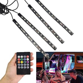 Barra Neon Led 8 Cores RGB Controle Carro Moto Caminhao Musica Som Automotiva