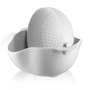 Escorredor de Alimentos Inteligente Massa Legumes Lavador de Arroz 2L Plástico Plasvale Branco
