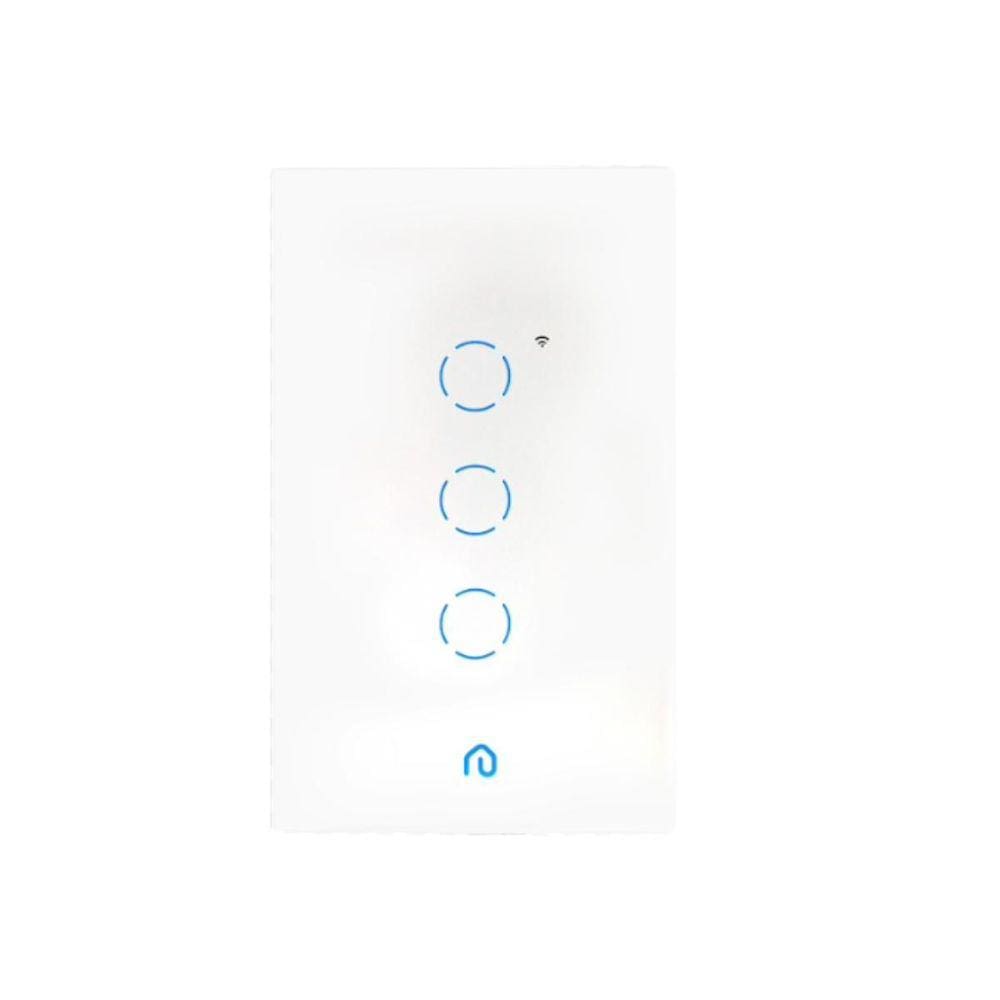 Interruptor Inteligente 3 Botões Touch Wi-Fi App Alexa Vidro