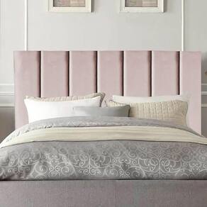 Cabeceira Estofada Cama Solteiro 90cm Carla Suede Rosê