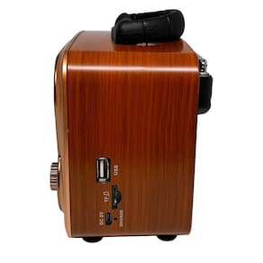Caixa De Som Rádio Retrô Bluetooth Recarregável Am Fm Marrom