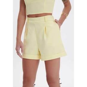 Short Alfaiataria Cintura Alta Myft Feminino