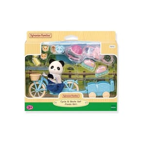 Figura e Acessório - Sylvanian Families - Conjunto Bicicleta e Patim - Menina Panda - Epoch Magia