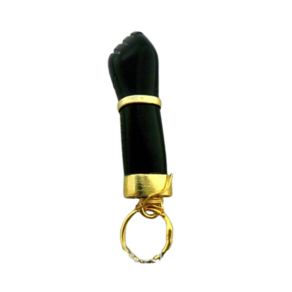 Colar Figa Pedra Onix Preto Montagem Envolto Dourado
