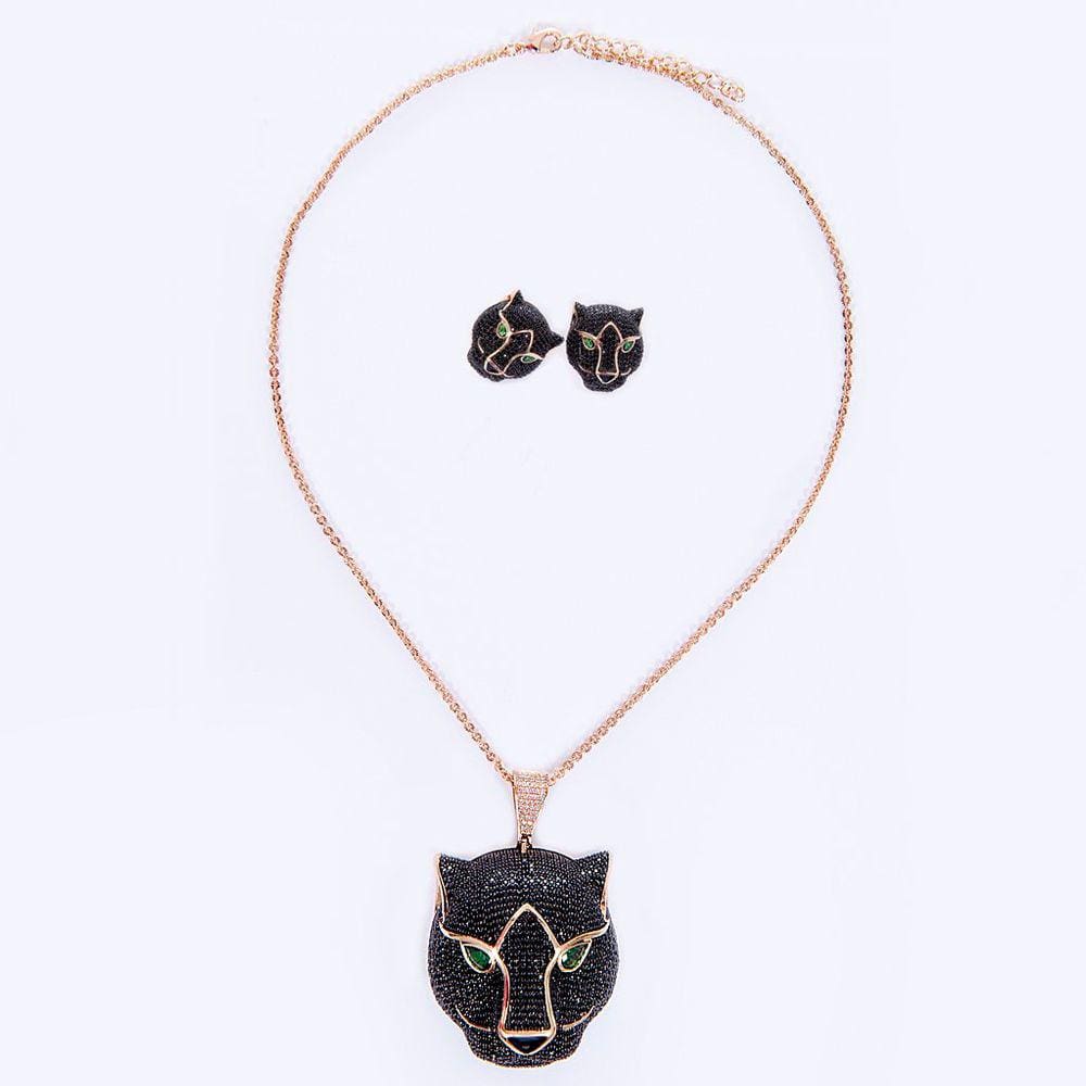 Conjunto Pantera com Microzircônias Negras