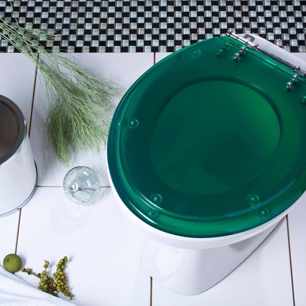 Assento Sanitário Verde Translúcido Para Louça Convencional