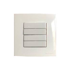 Interruptor Quadruplo Simples Móvel Marmore Embutir 10a Sleek Branco