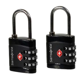 Conjunto de Cadeado Samsonite TSA 3 Dígitos Preto