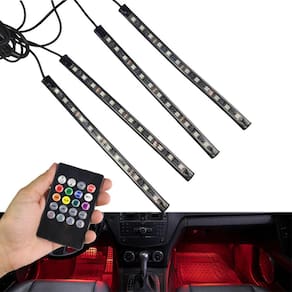 Barra Neon Led Carro 8 Cores RGB Controle Moto Musica Wireless Iluminaçao Decoraçao