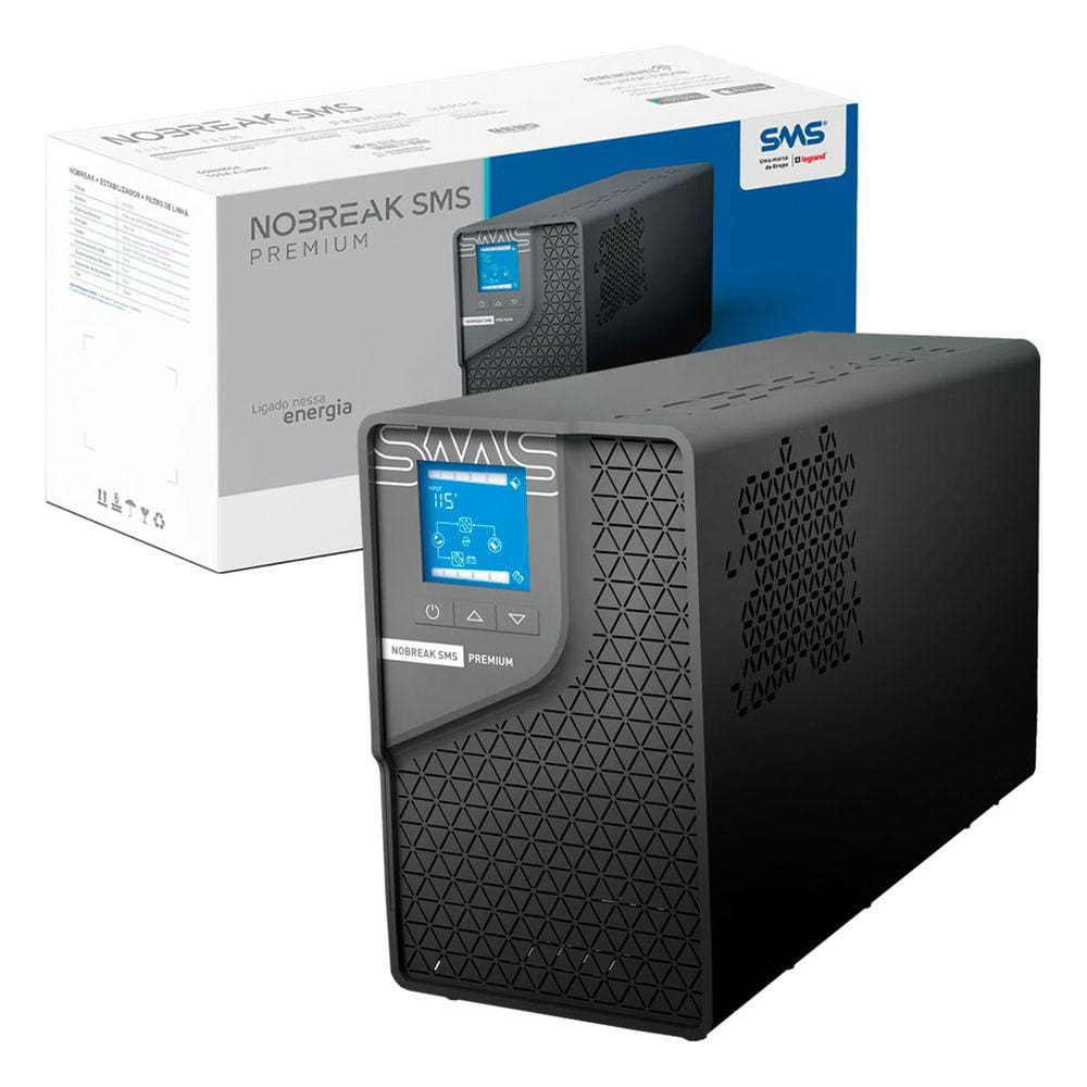 Nobreak 1500VA SMS Premium, Senoidal, Bivolt Automático, Saída 115V, 8 Tomadas, Wi-Fi - 29501