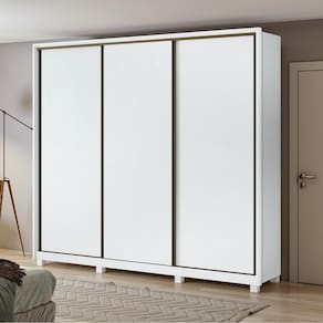 Guarda-roupa Casal Spazio 270 3Portas 6 Gavetas Branco Lopas