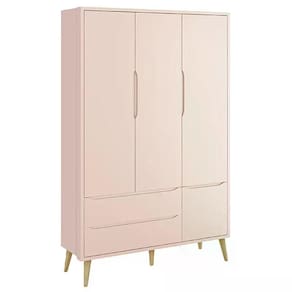 Guarda Roupa Infantil Theo 3 Portas com Pés Madeira Natural - Reller Móveis