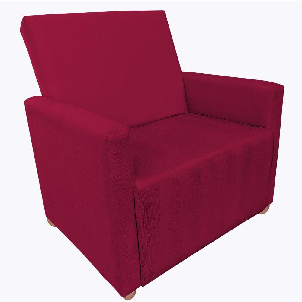 Poltrona Cadeira De Descanso Tamanho Plus Larissa Vermelho Size C/ Uma Almofada