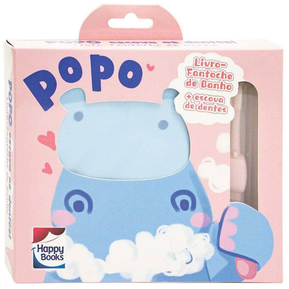 Livro-Fantoche de Banho: Popo escova os dentes! (Rosa)