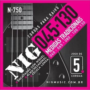 Encordoamento Para Baixo 5 Cordas .045 N750 Nig