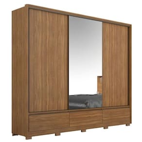 Guarda Roupa Casal Lounge 3 Portas C/ Pés Amendola - Demartez