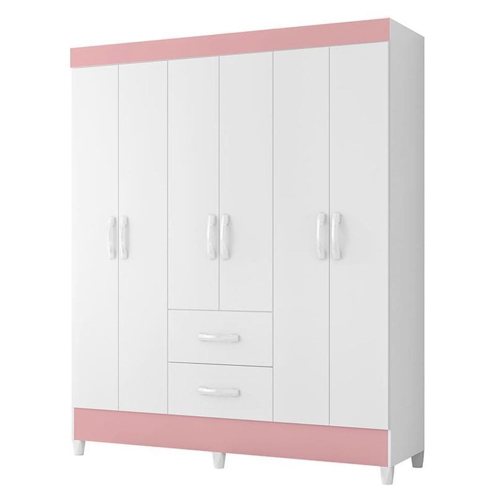 Guarda Roupa Mobi 6 Portas e 2 Gavetas - Móveis Albatroz
