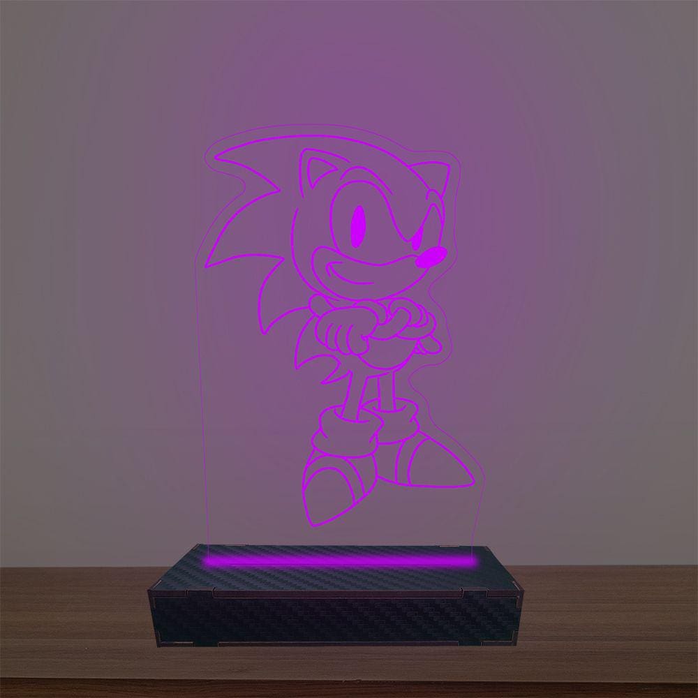 Luminária Led 3d Sonic Abajur Luxo