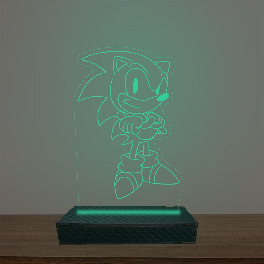 Luminária Led 3d Sonic Abajur Luxo
