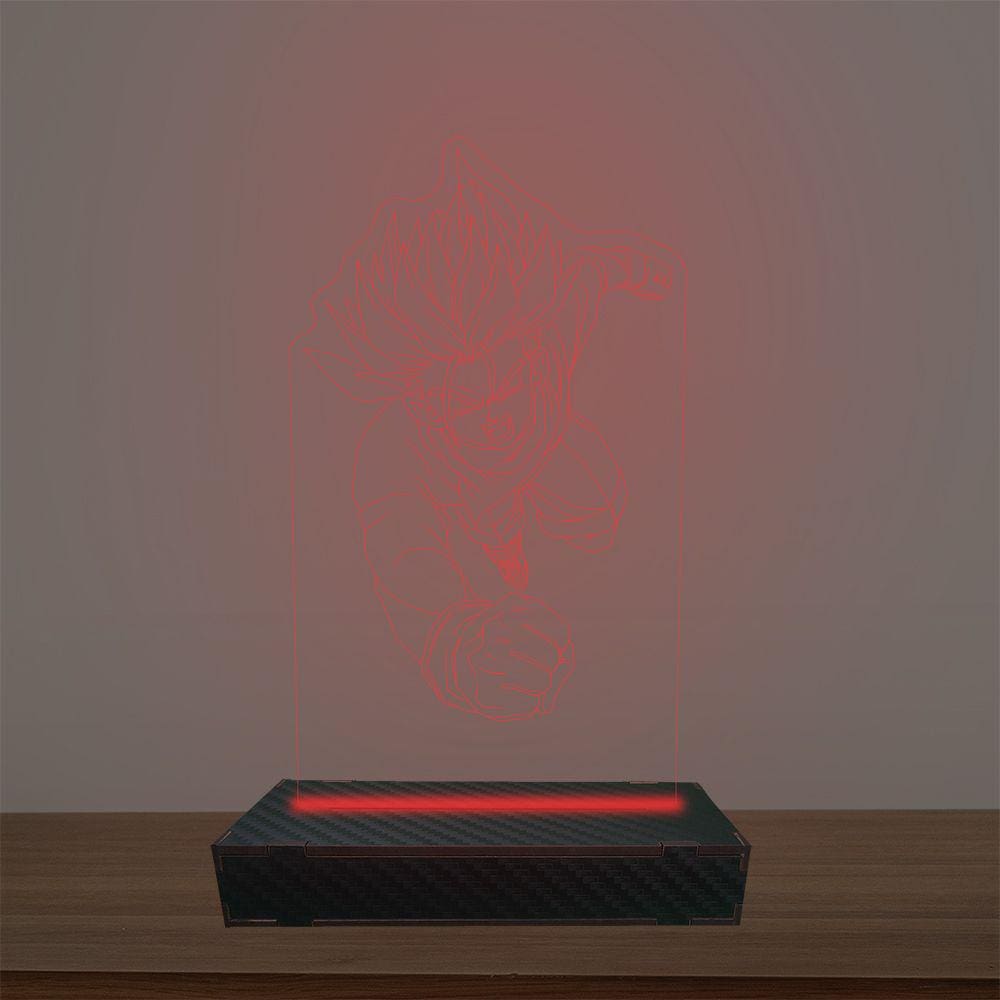 Luminária Led 3d Goku Abajur Luxo
