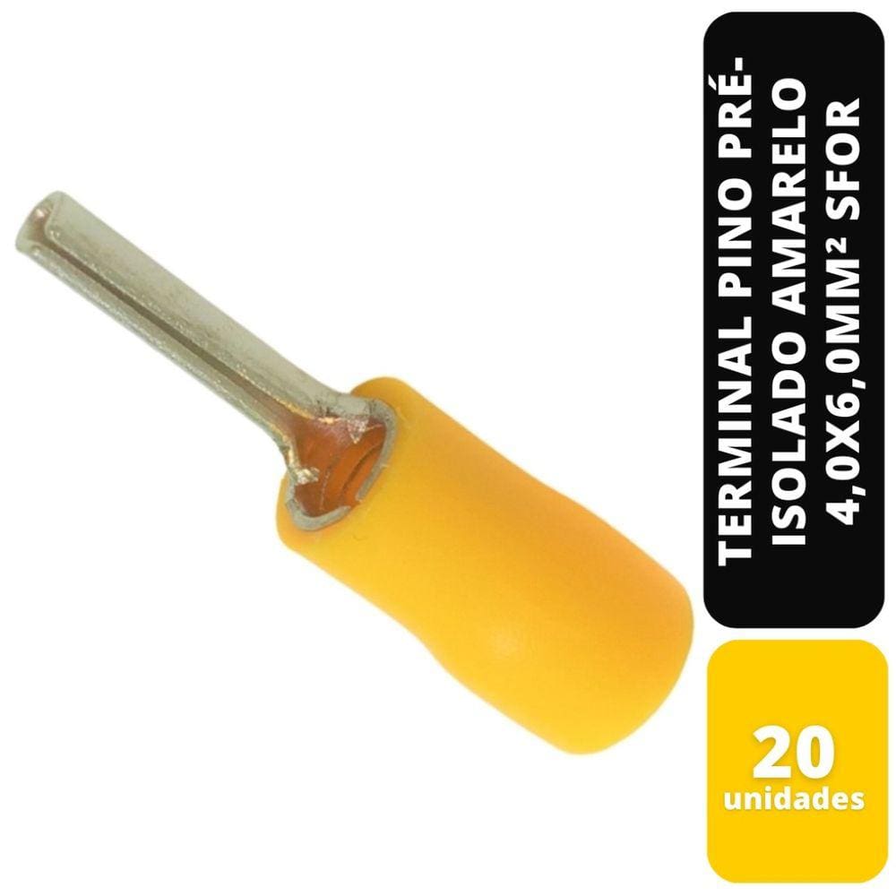 KIT C/20 TERMINAL PINO PRÉ-ISOLADO AM 4,0x6,0MM² SFOR