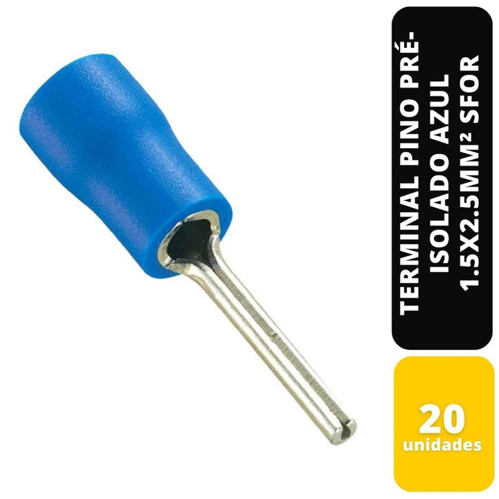 Kit C/20 Terminal Pino Pré-Isolado Az 1.5X2.5Mm² Sfor