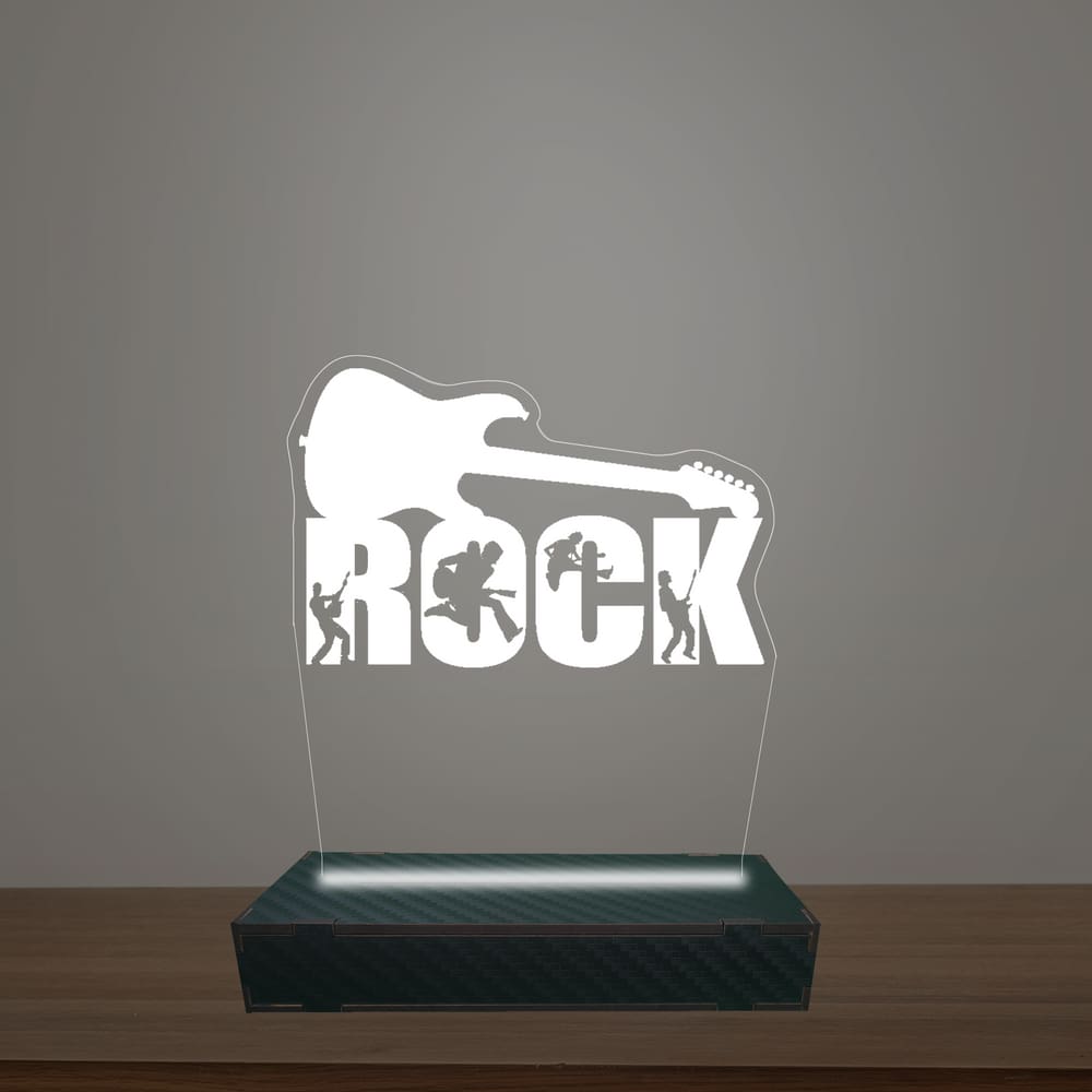 Luminária Led 3d Guitarra Abajur Luxo