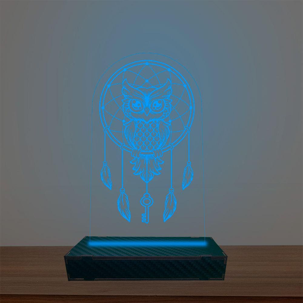 Luminária Led 3d Coruja Abajur Luxo