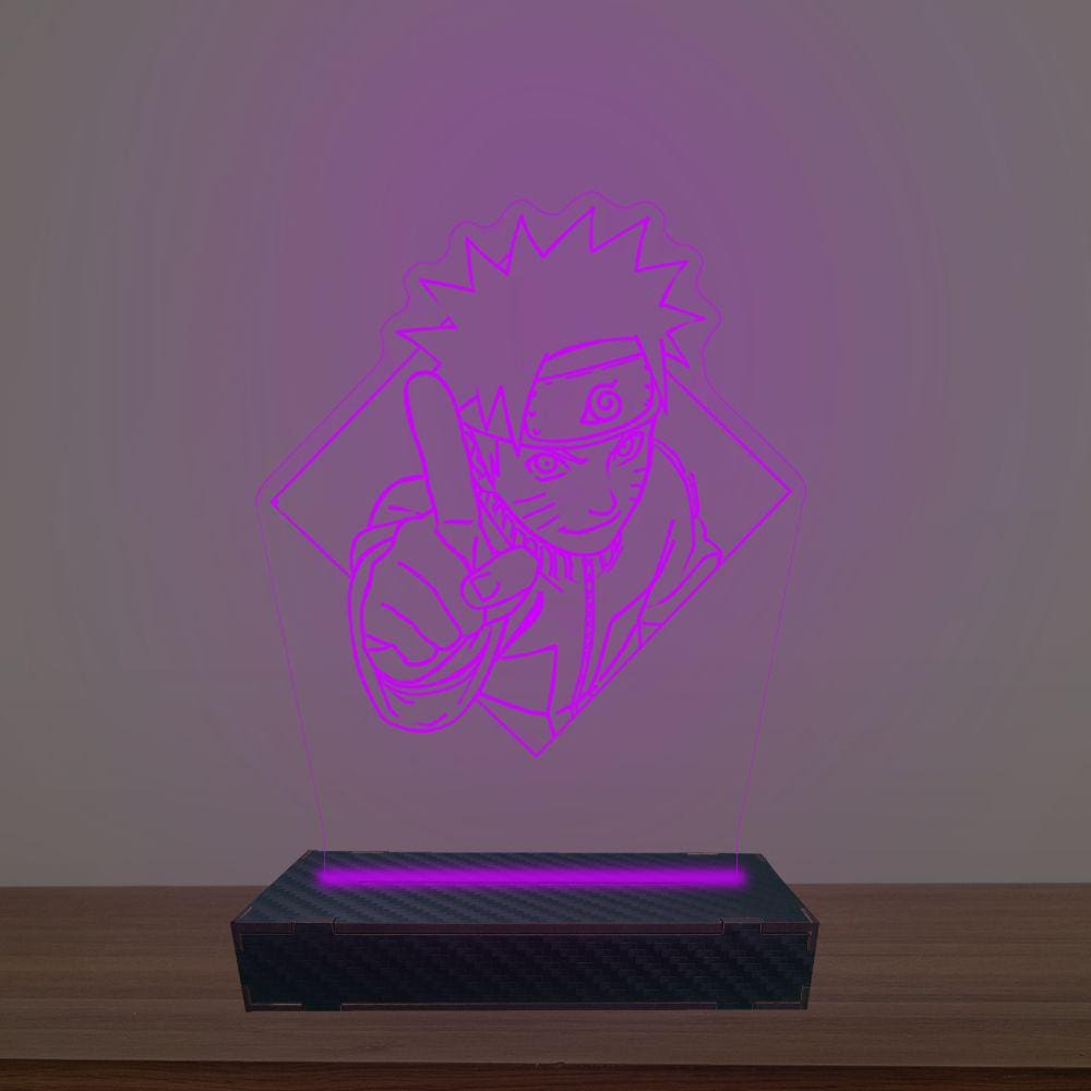 Luminária Led 3d Naruto Abajur Luxo