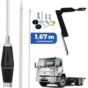 Antena Px Inox 1,40m Alongador 25cm Ford Cargo Carona Parafusos Anti-furto