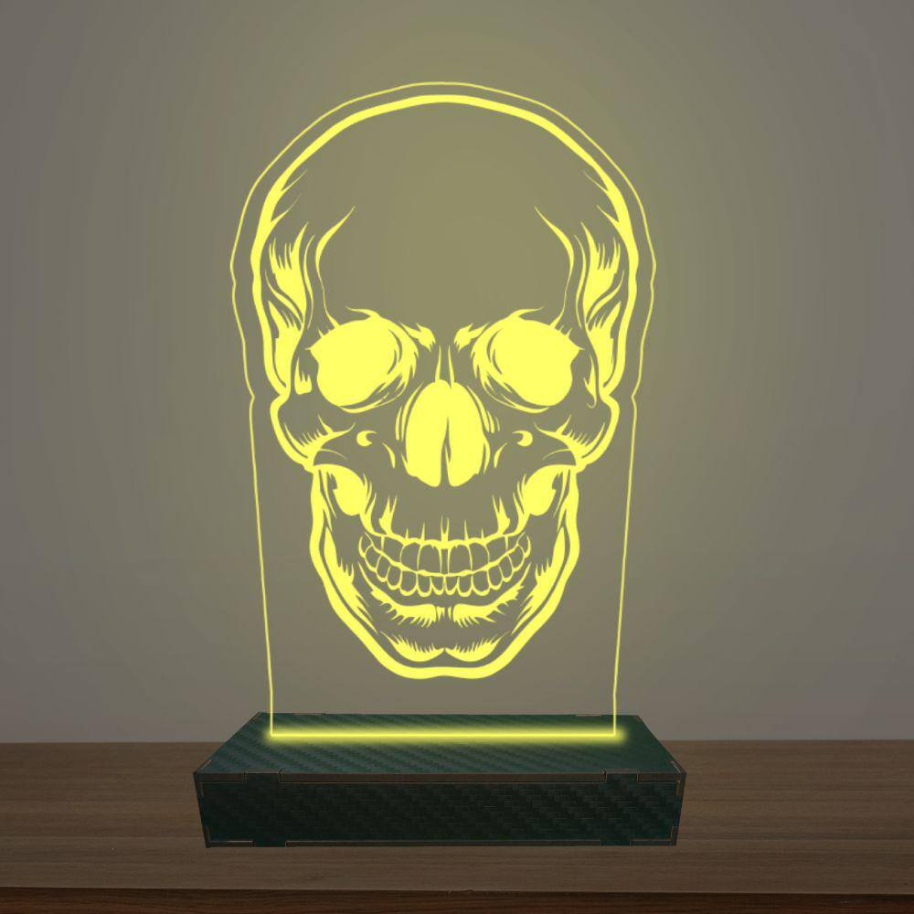Luminária Led 3d Crânio e Caveira Abajur Luxo