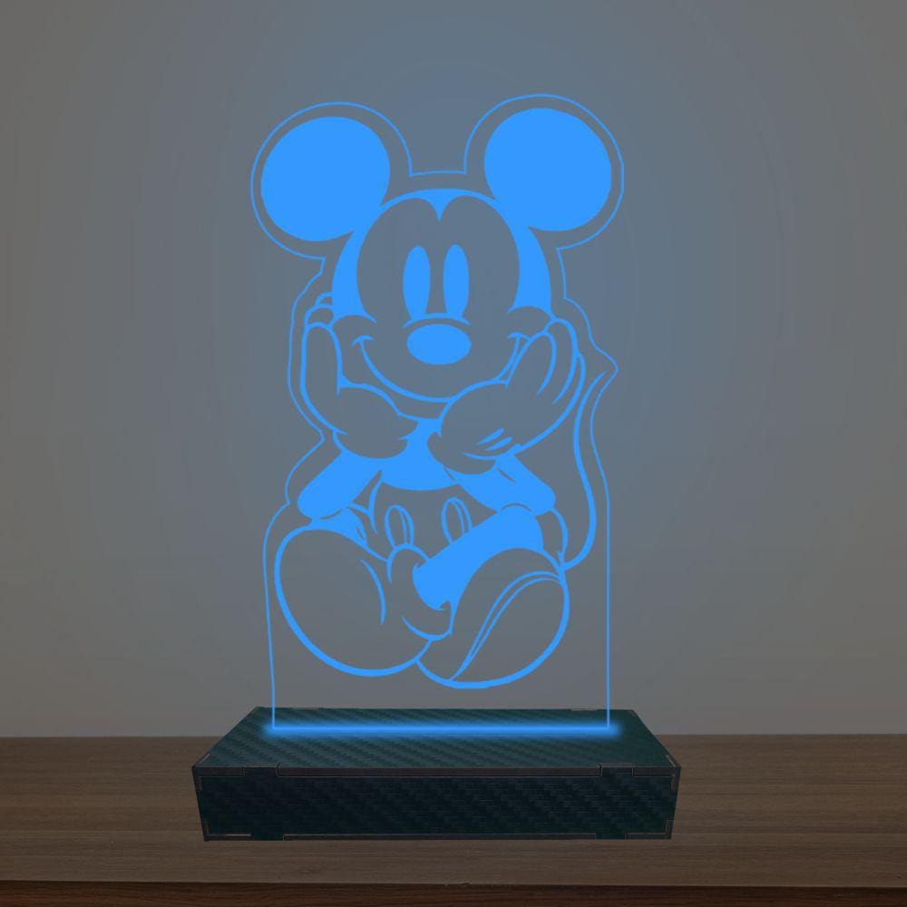 Luminária Led 3d Mickey Abajur Luxo