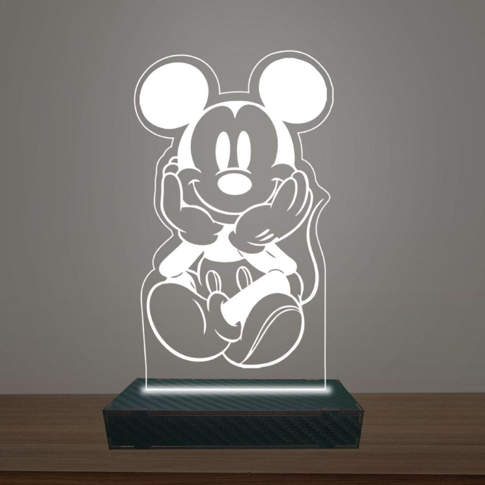 Luminária Led 3d Mickey Abajur Luxo
