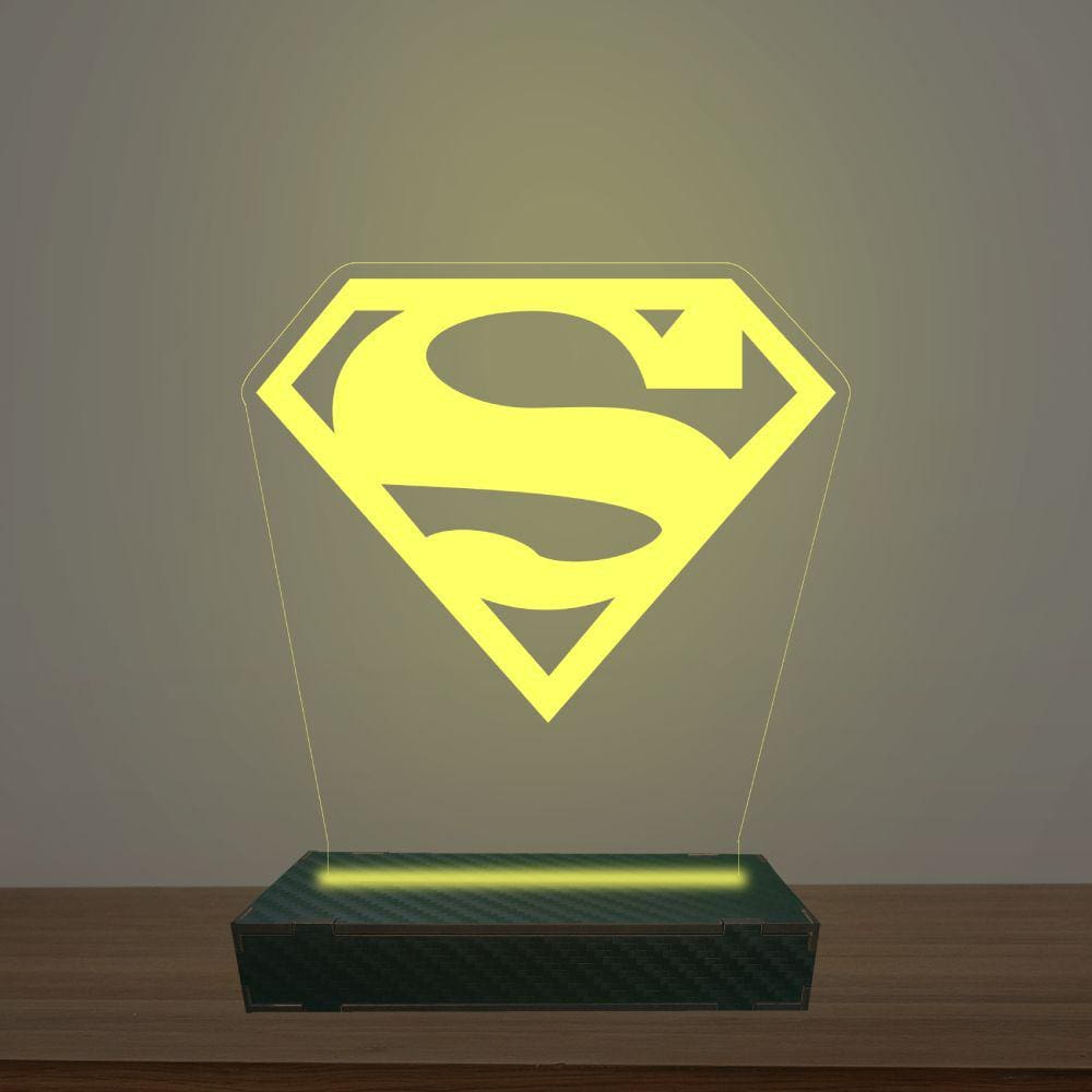 Luminária Led 3d Superman Abajur Luxo