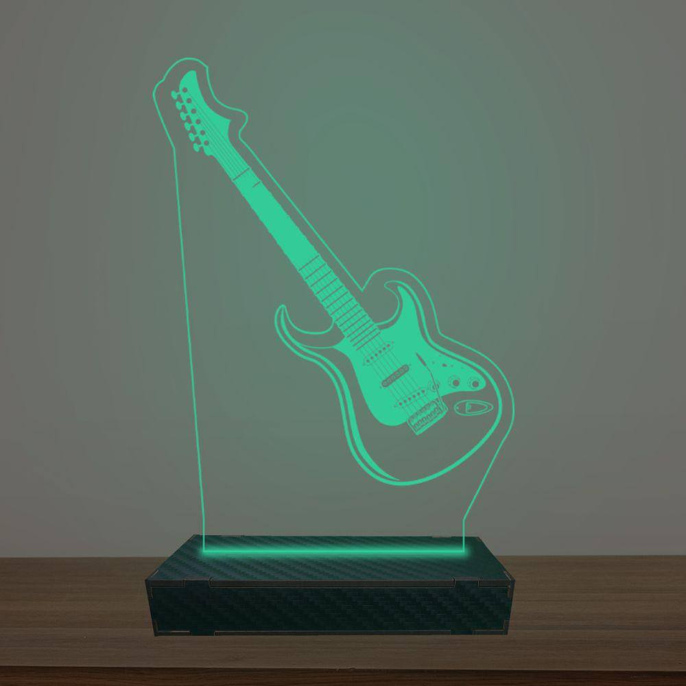 Luminária Led 3d Guitarra Abajur Luxo