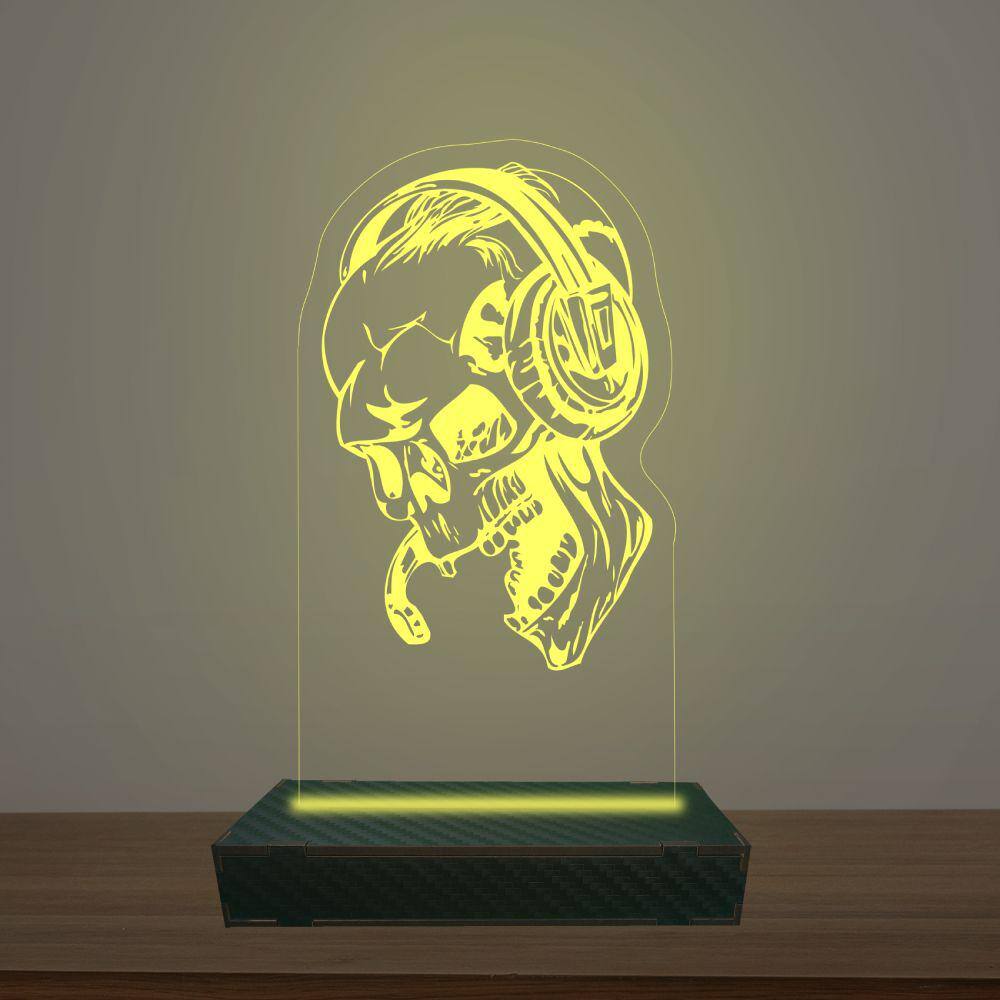 Luminária Led 3d Caveira Abajur Luxo