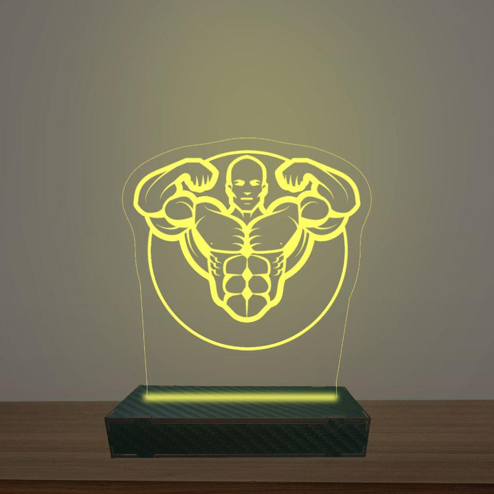 Luminária Led 3d Crossfit Abajur Luxo