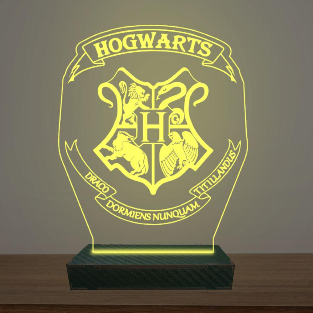 Luminária Led 3d Hogwarts Harry Potter Abajur Luxo