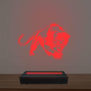 Luminária Led 3d Onça Abajur Luxo